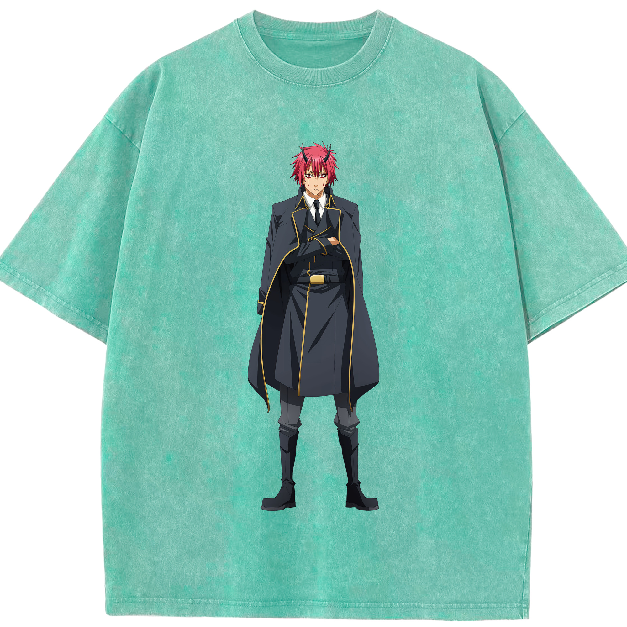 （画像用） 転スラ Regarding Reincarnated to Slime 綿100% ヴィンテージ風 半袖Tシャツ（フロントプリント）
